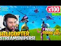 I Surprised My Random Duo With 100 HELICOPTER Streamsnipers! (Fortnite Battle Royale)