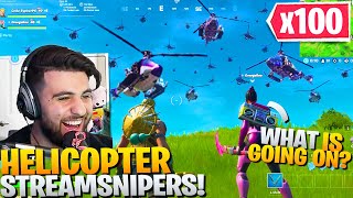 I Surprised My Random Duo With 100 HELICOPTER Streamsnipers! (Fortnite Battle Royale)