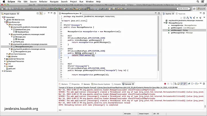 REST Web Services 19 - Implementing POST Method