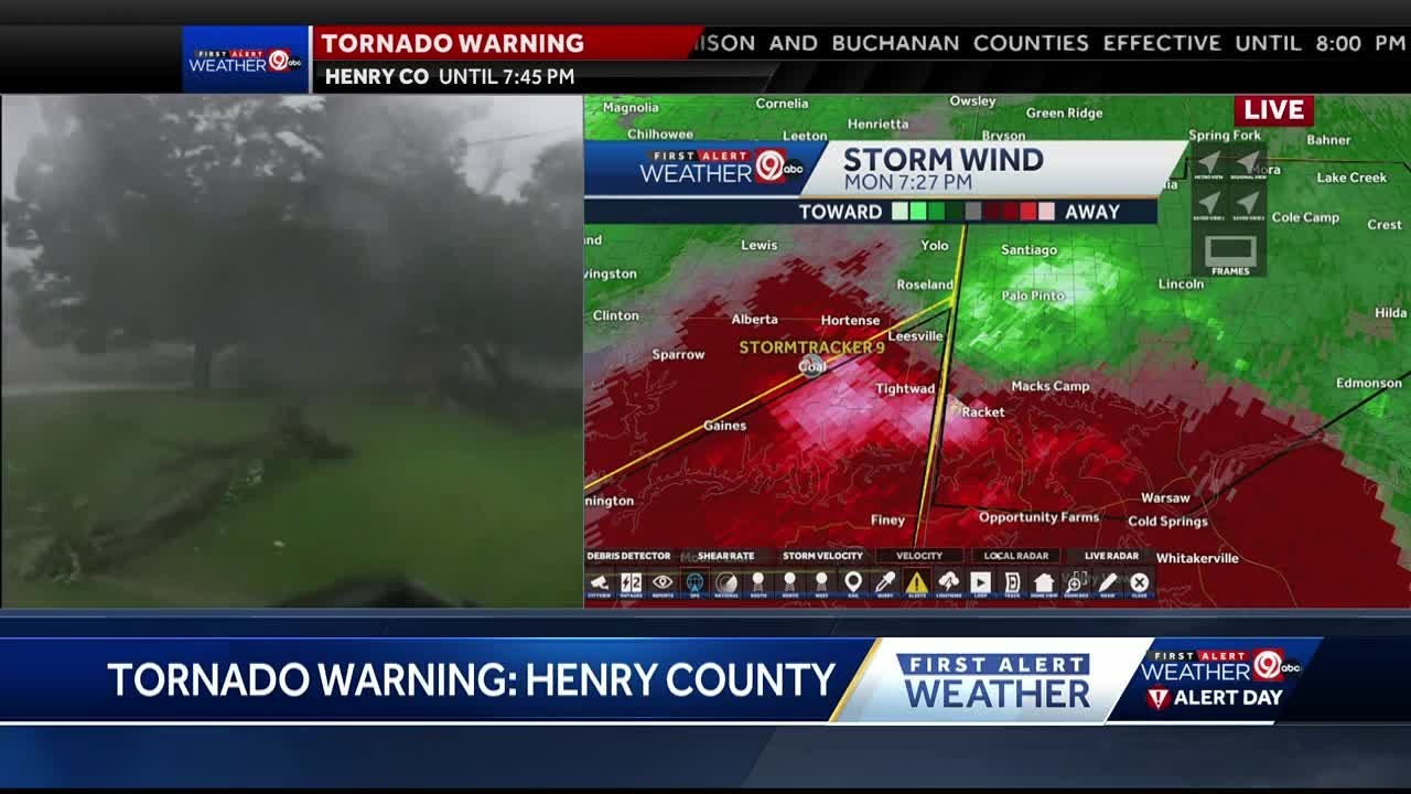 Radar confirmed tornado in Henry Country, Missouri - YouTube