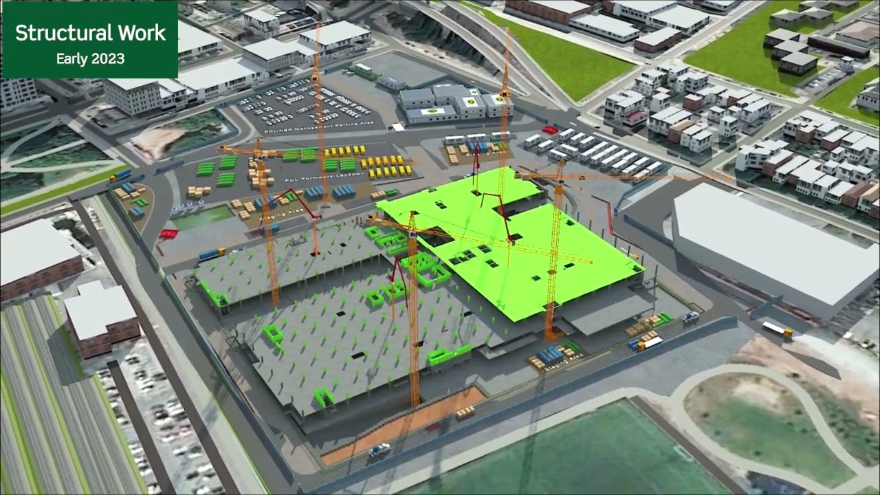Construction Timeline: excavation and beginning structural work