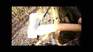 Day out testing Dutch army tent axes knifes bivvi  bushcraft bug out shtf prepping in Grays Essex