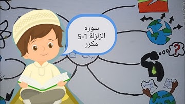 سورة الزلزلة 1 _ 5 مكررة ❤️ خريطة ذهنية ❤️ لتسهيل الحفظ holy Qur'an