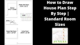 Standard Room Size | How To Draw House Plan Step By Step