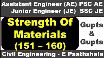 Strength of materials / SOM (151 to 160) - Gupta and gupta | sscje civil engineering | civil mcq que