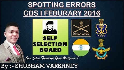 CDS I 2016 (FEBRUARY) spotting error | CDS | AFCAT | CAPF | NDA