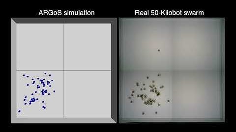 Kilobot diffusion: Comparison between ARGoS simulation and reality