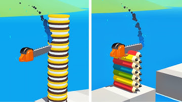 Slice it All! 🔪⚔️🪓 Very Satisfying And Relaxing ASMR Slicing Game Level 256-257