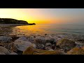 4K Relaxing Ocean Wave Sounds - Realtime Beautiful Sunset Fades into Night - No Loops, No Music.