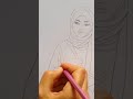 تعليم رسم بنت محجبة تحمل فانوس رمضان بالرصاص خطوة بخطوة للمبتدئين 