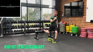 Rear foot elevated lateral hops - Football Performance Program