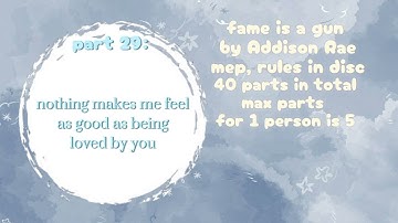 Fame is a gun by Addison Rae | mep by me | parts 23/40