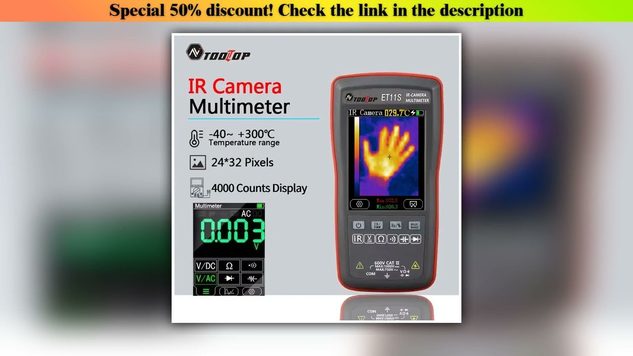 TOOLTOP ET11S 24x32 Thermal Imager 2.8 Inch Thermal Imaging Camera AC DC 4000 Counts Mul