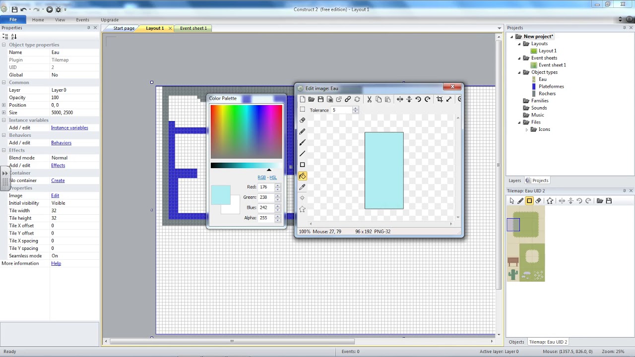 Tuto Construct 2 01 - Plateformes solide et joueur - YouTube