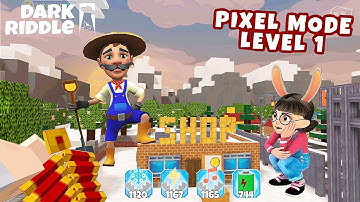 Dark Riddle PIXEL MODE New Update 2022 : ( Mod Skin PIXEL ) Funny Moments | Part 1