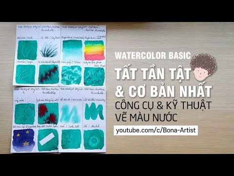 KỸ THUẬT VẼ MÀU NƯỚC CƠ BẢN & DỤNG CỤ Cho người mới bắt đầu/Watercolor For Beginners ♥Bona Art