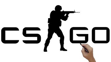 HOW TO DRAW COUNTER STRIKE GLOBAL OFFENSIVE 2 LOGO! DRAWING CS GO LOGO EASY