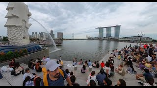 Singapur Gündüz Turu Merlion Marina Bay Sands Walking Tour 360 Vr Video