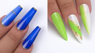 How to Paint Easy & Professional Nail Art 💅 Trendy Patterns & Liquid Effects Compilation