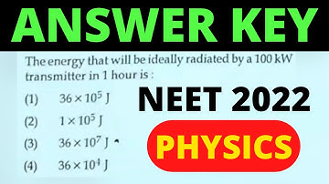 NEET 2022 Latest Solved Question Paper Answer key