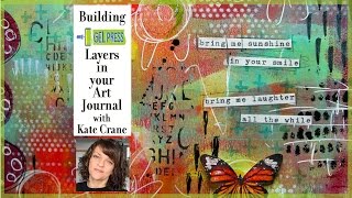 Gel Press Layered and Masked Background for Art Journaling with Kate Crane