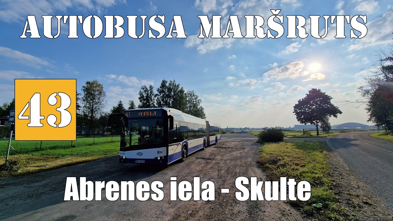 Rīga, Autobusa maršruts №43, Abrenes iela (Rīga) - Skulte. Timelipse 4x
