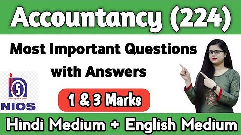 Nios Class 10 Accountancy 224 important Questions withAnswers | Part-1