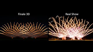 2021 Fireworks - Finale 3D vs Actual Show