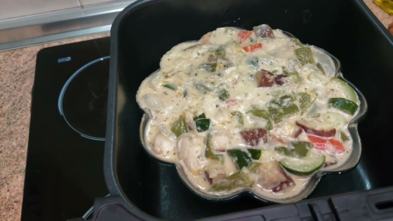 Pastel de verduras en freidora de aire#airflyer#cosoriairfryer#verduras#veggies#cenitas