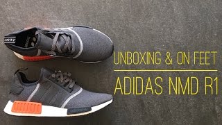 Adidas NMD R1 grey | UNBOXING & ON FEET | fashion shoes | brandnew | 2016 | HD