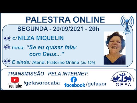 Assista: Palestra online - c/ Nilza Miquelin (20/09/2021)