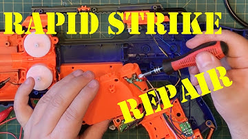 Repairing some of the electronics of a Nerf Rapid strike.