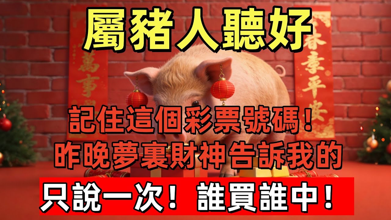 屬豬人聽好：記住這個彩票號碼！昨晚夢裏財神告訴我的，只說一次！誰買誰中！#玄运生肖#屬相運勢#生肖#家運#手寫#生肖運勢的那些事#先知#風水變化#提升運勢
