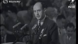 USA: Democratic Party: Adlai Stevenson addresses convention (1952)