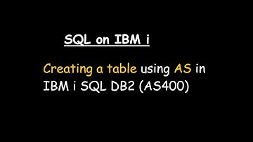 Creating a table using AS in IBM i SQL DB2 (AS400)
