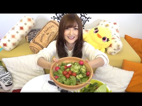 【ASMR】サラダをいただきます♡／Salad,Cherry Tomato,Eating Sounds【ひびやんTV】
