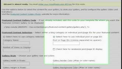 How to Install and Setup Featured Gallery Plugin Wordpress (HD)