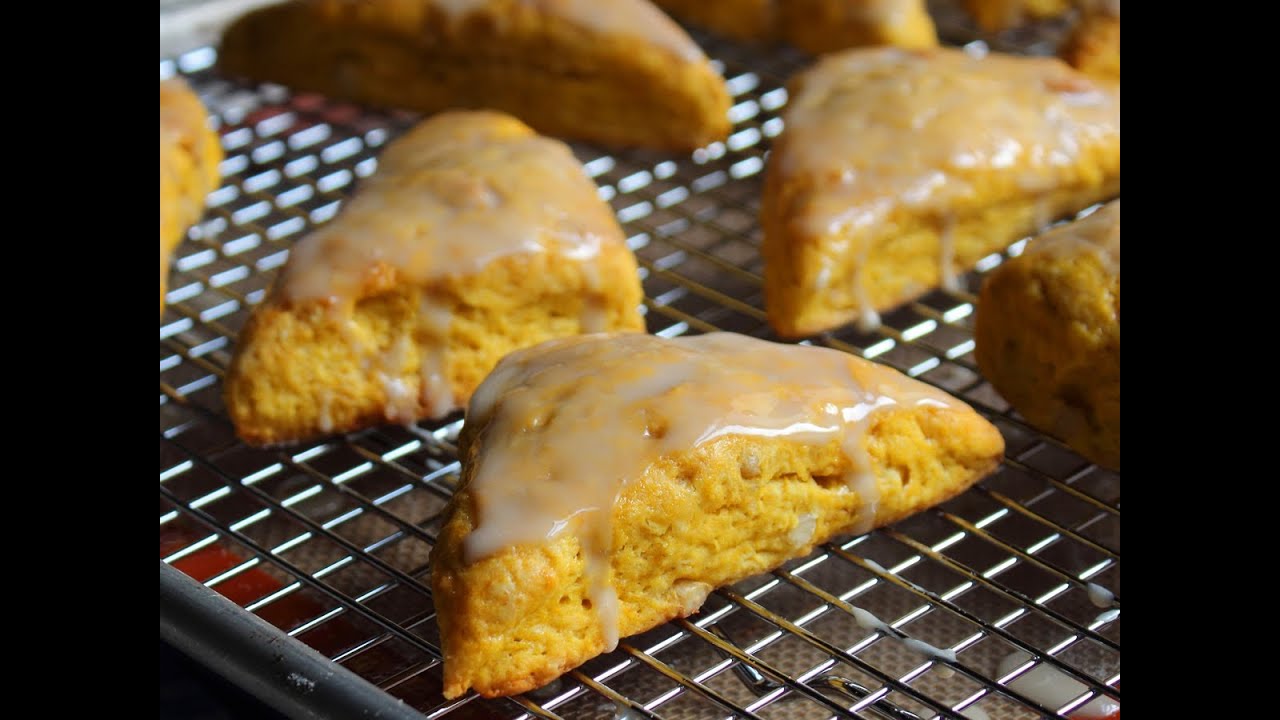 Pumpkin Scones - Pumpkin Scones with Pine Nuts and Maple Glaze | Food Wishes