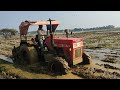 Swaraj 855 fe 4wd stuck in mud  swaraj tractor 