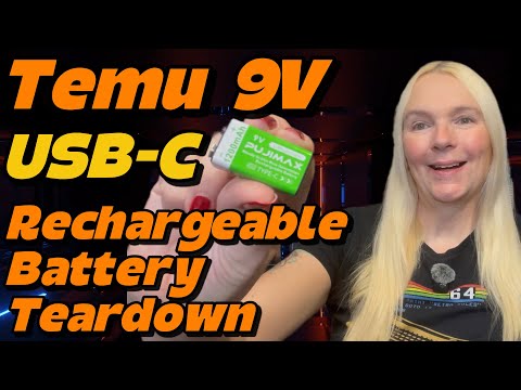 Temu 9V Lithium Rechargeable USB-C Battery Teardown
