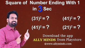 Square of a number ending with 1 | Vedic Maths Square Tricks | High speed Vedic Maths Tricks