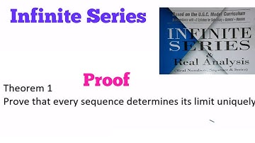 prove that every sequence determines its limit uniquely | Infinite series Theorem 1  | Real Analysis