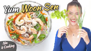 Spicy Glass Noodle Salad Recipe - Yum Woon Sen (ยำวุ้นเส้น) - Thai Recipes