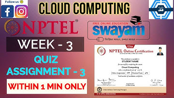 Cloud computing - NPTEL || WEEK 3 QUIZ ASSIGNMENT SOLUTION ||
