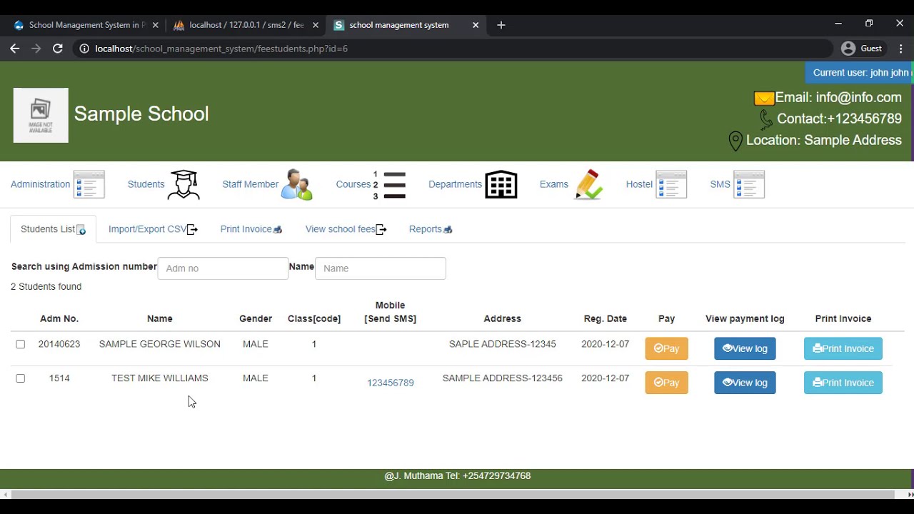 School Management System In PHP Demo - YouTube