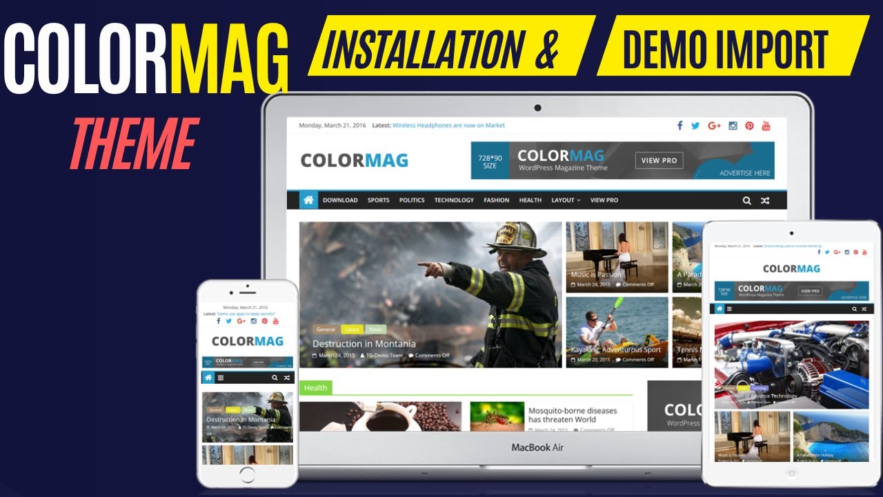 COLOR MAG Theme Installation Demo Import 2022 Free WordPress News ...