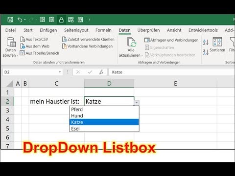 Excel Listbox Dropdown Auswahl Liste Youtube
