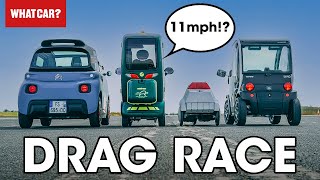 DRAG RACE: Citroen Ami vs Estrima Biro & more - mini electric car battle! | What Car?