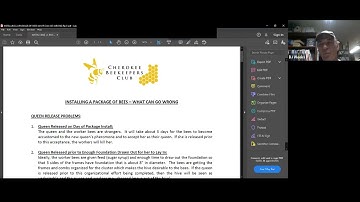 April 15, 2021 Monthly Meeting - Installation of Package Bees & Release of the Packaged Queen