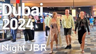 Dubai [4K] Night Jbr (Jumeirah Beach Residence) Walking Tour 🇦🇪